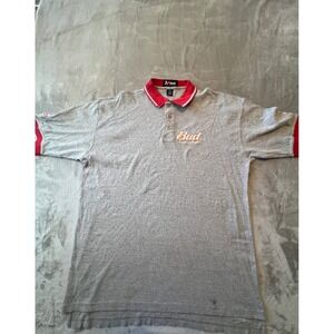 Chase Authentics Polo Shirt Men XL Gray Good Dale Earnhardt Jr Budweiser NASCAR